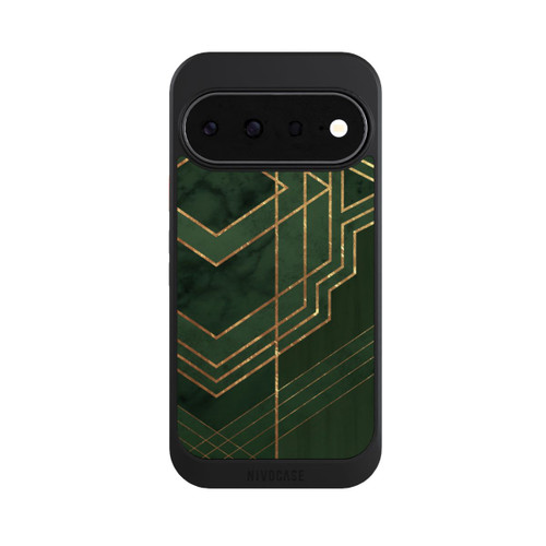 Google Pixel 11 NIVOcore Dark Green Pattern Golden Stripes