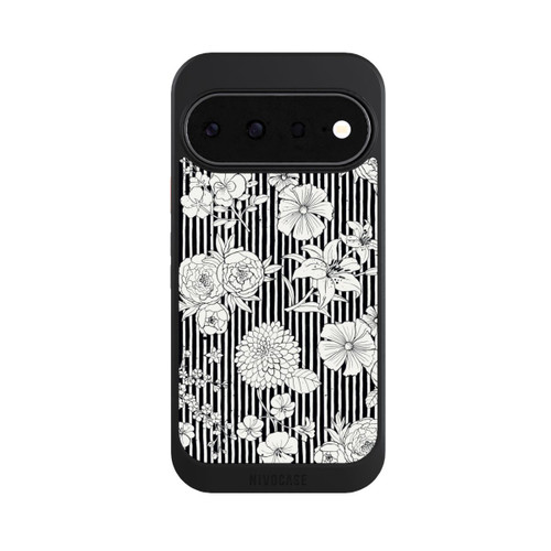 Google Pixel 11 NIVOcore Fleurs et rayures noir et blanc
