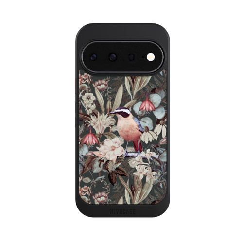 Google Pixel 11 NIVOcore Orangefarbener Vogel im Vintage Blumenmuster