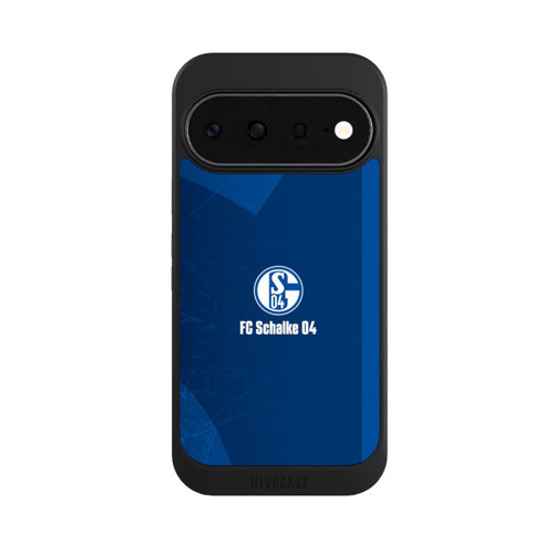 Google Pixel 11 NIVOcore Schalke 04 Blauer Hintergrund Mit Logo