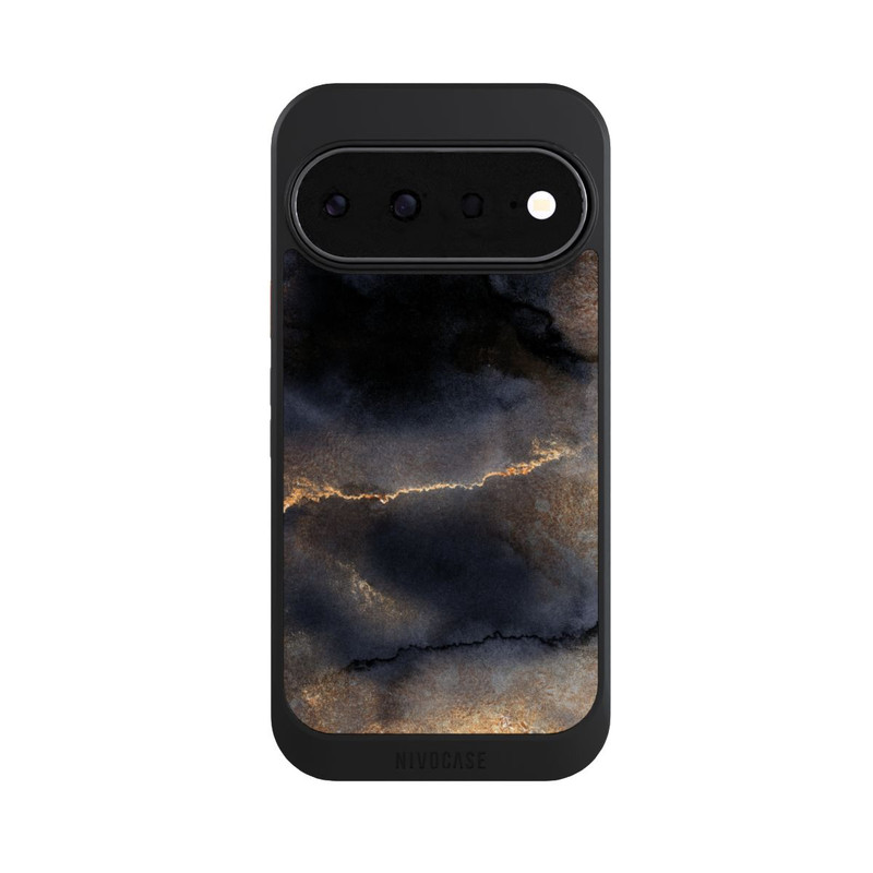 Pixel 11 NIVOcore Black Marble Gold Dust Look