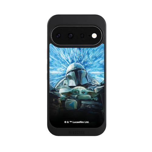 Google Pixel 11 NIVOcore Grogu und Mando fliegen blau