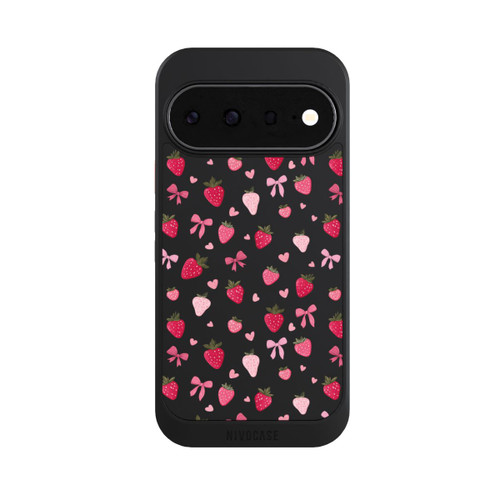 Google Pixel 11 NIVOcore Erdbeer Herz Schleifen Pink Muster Transparent
