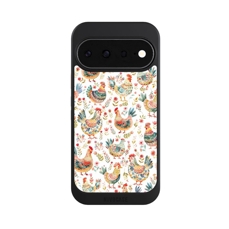 Pixel 11 NIVOcore Folklore Huhn mit KI