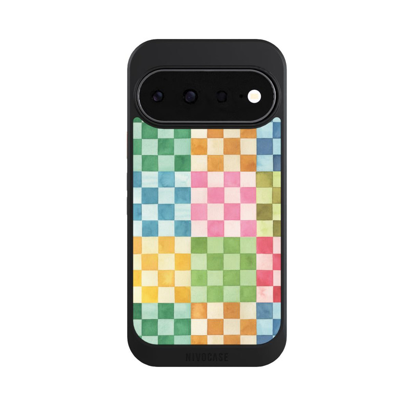 Pixel 11 NIVOcore Checkerboard Watercolor Chess Geometric Red