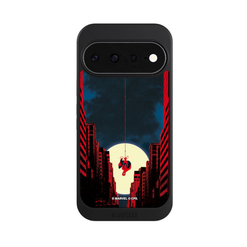 Google Pixel 11 NIVOcore Spider-Man Marvel between Skyscrapers
