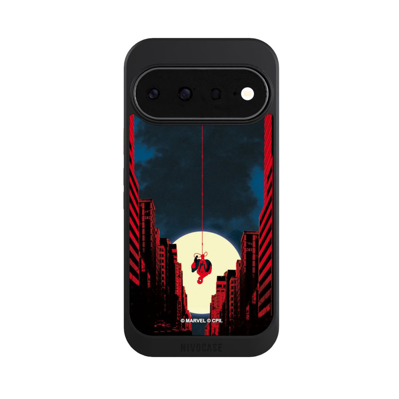 Pixel 11 NIVOcore Spider-Man Marvel between Skyscrapers