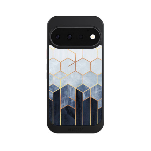 Google Pixel 11 Pro NIVOcore Soft Blue Hexagons Gold Print