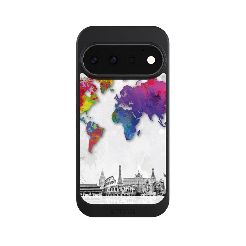 Pixel 11 Pro NIVOcore Weltkarte mit Skyline