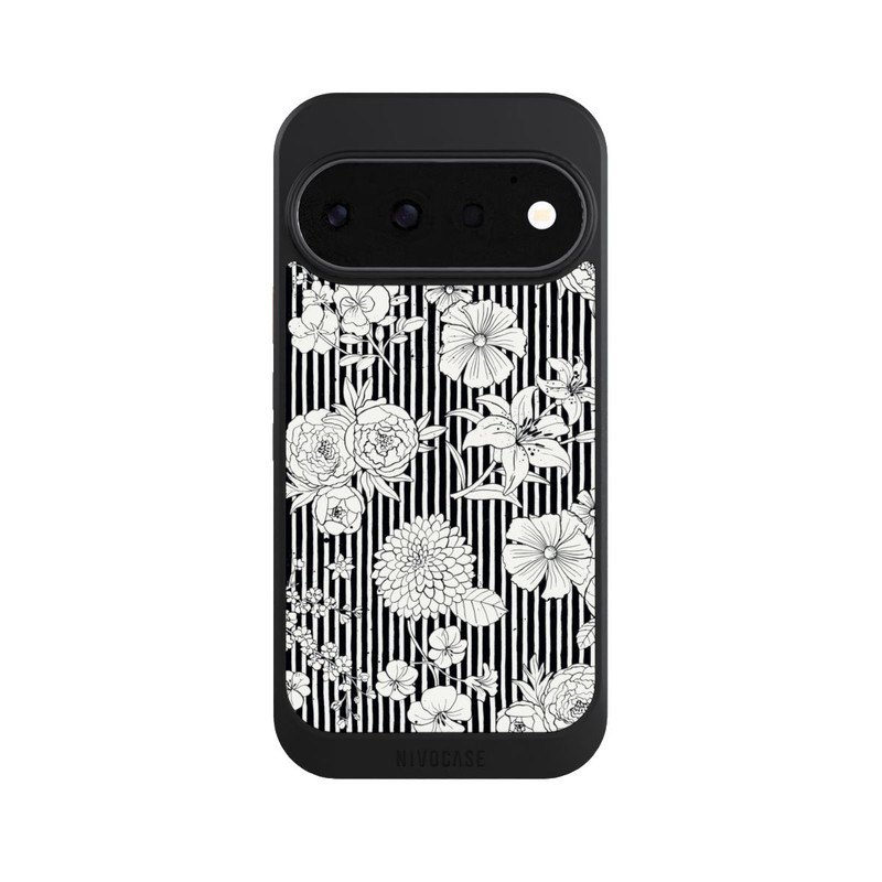 Pixel 11 Pro NIVOcore Flowers and Stripes Black and White