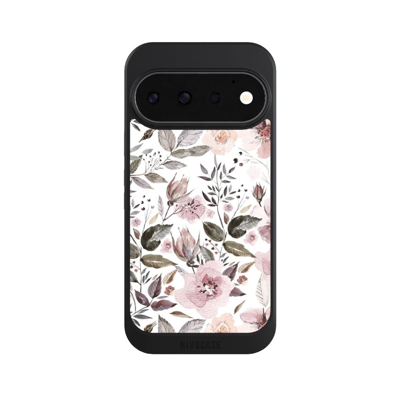 Pixel 11 Pro NIVOcore Aquarelle Fleurs Roses Brunes