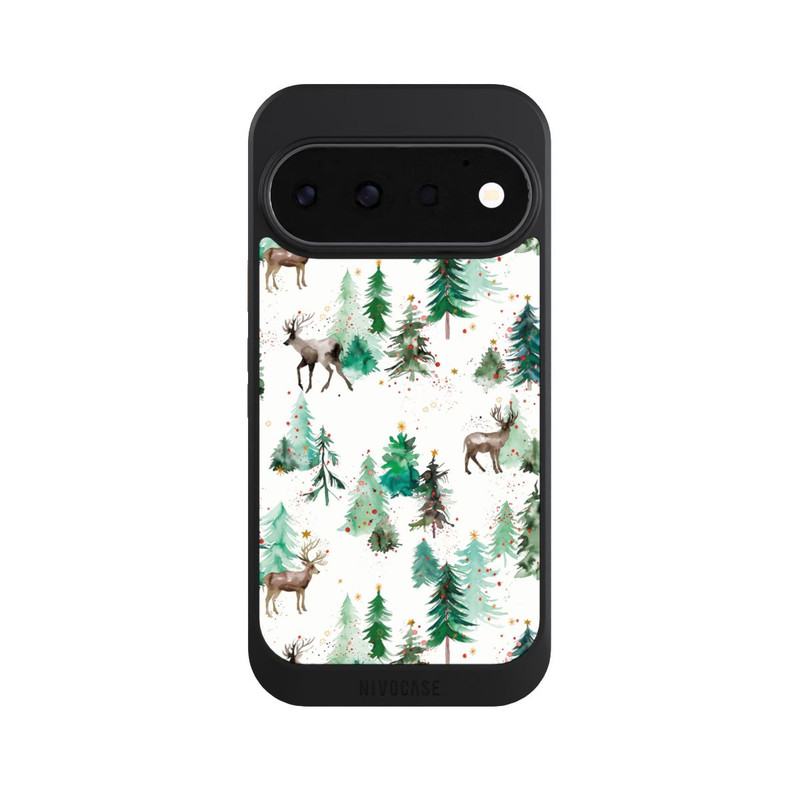 Pixel 11 Pro NIVOcore Hirsche und Winterweihnachtsbäume