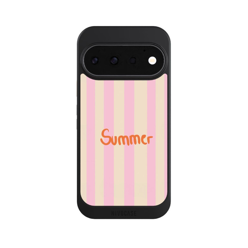 Pixel 11 Pro NIVOcore Summer- Rosa und Orange Streifen Hintergrund
