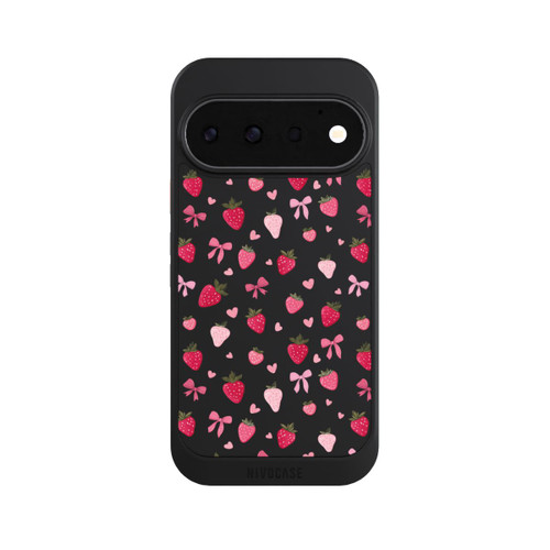 Google Pixel 11 Pro NIVOcore Erdbeer Herz Schleifen Pink Muster Transparent