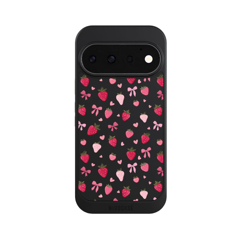 Pixel 11 Pro NIVOcore Erdbeer Herz Schleifen Pink Muster Transparent
