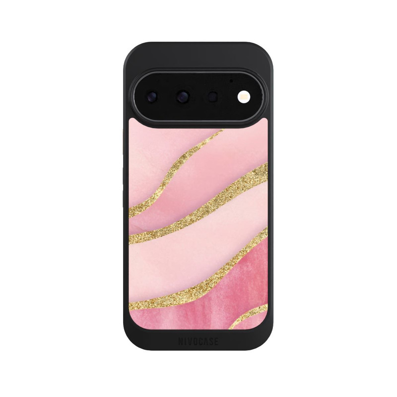Pixel 11 Pro NIVOcore Pink Marble Goldprint Stripes