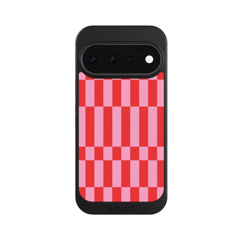 Google Pixel 11 Pro NIVOcore Checked Abstract Bold Coral Red and Pink Color Block