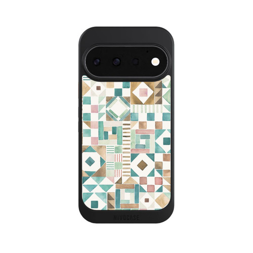 Google Pixel 11 Pro NIVOcore Geometric Blocks Retro Vintage Patchwork Green
