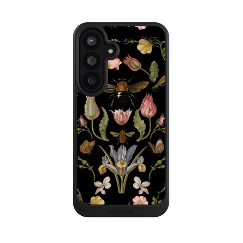 Samsung Galaxy S26 FE NIVOcore Fleurs Sauvages et Abeilles Fond Noir