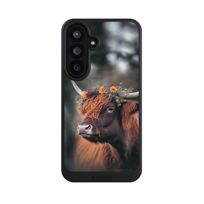Galaxy S26 FE NIVOcore Hochland Rind mit Blumen mit KI