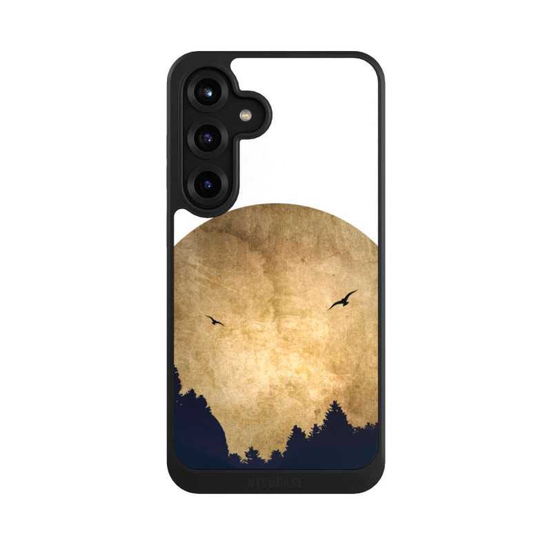 Galaxy S25 + NIVOcore Zwei Vögel vor Mond