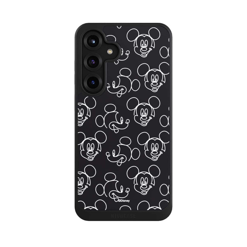 Galaxy S25 + NIVOcore Disney Mickey Faces Black Line Art Pattern