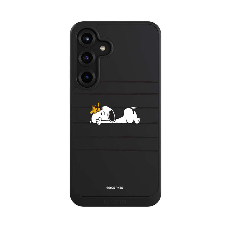 Galaxy S25 + NIVOcore Snoopy Woodstock Streifen Peanuts Transparent