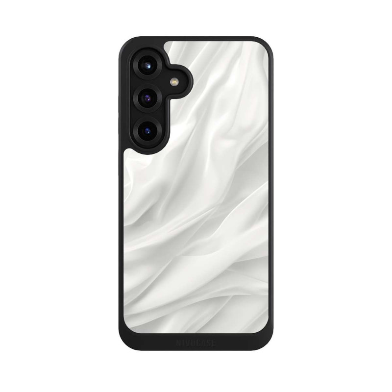 Galaxy S25 + NIVOcore Weiße Seidenmatte Textur mit KI