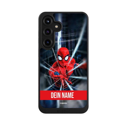 Samsung Galaxy S25+  NIVOcore Spiderman Webs in Action Personalisierbar