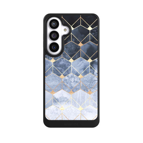 Samsung Galaxy S26+ NIVOcore Blaue Sechsecke und Diamanten Golddruck