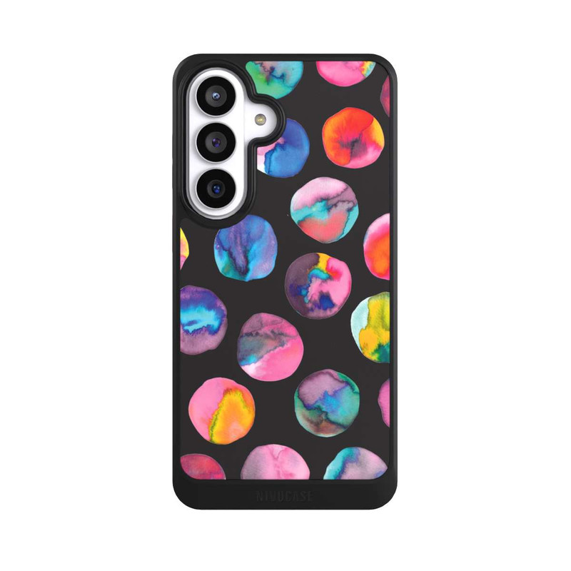 Galaxy S26+ NIVOcore Colorful Ink Marbles Dots Black