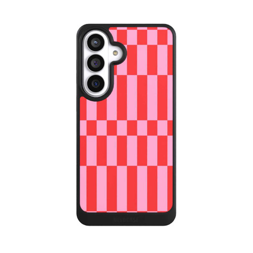 Samsung Galaxy S26+ NIVOcore Checked Abstract Bold Coral Red and Pink Color Block