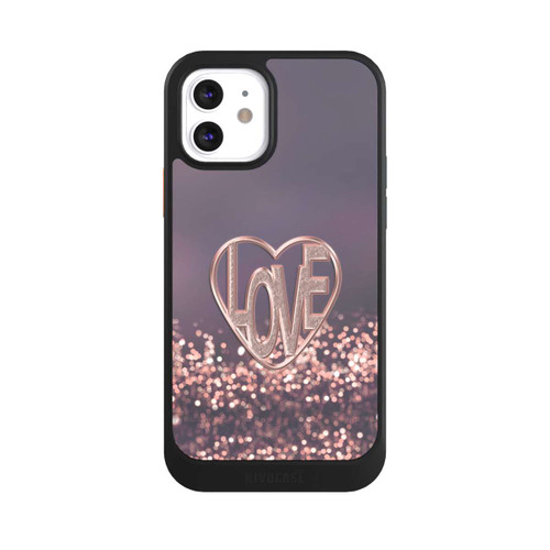 Apple iPhone 12 NIVOcore LOVE Rose Pailleté