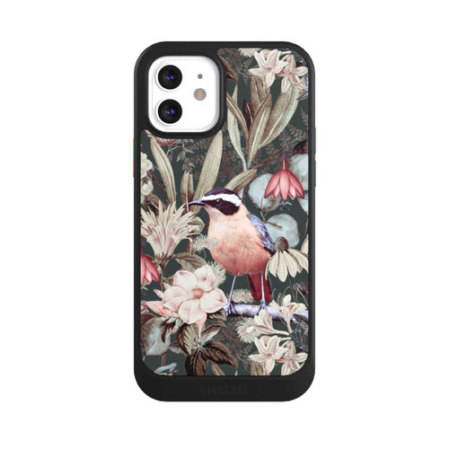 Apple iPhone 12 NIVOcore Orange Bird in Vintage Flower Pattern