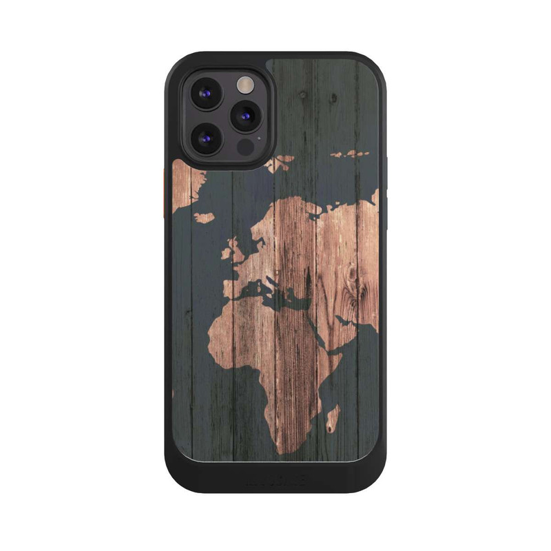 iPhone 12 Pro NIVOcore Wooden World Map