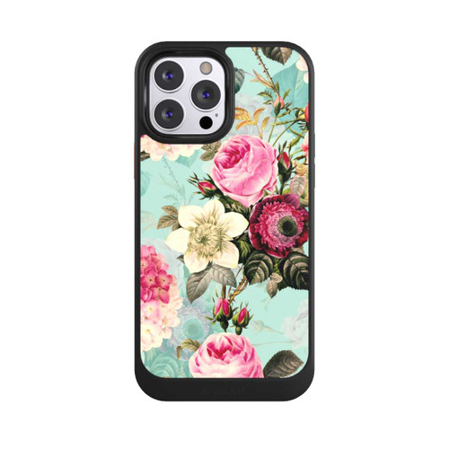 Apple iPhone 13 Pro Max NIVOcore Roses en papier peint turquoise