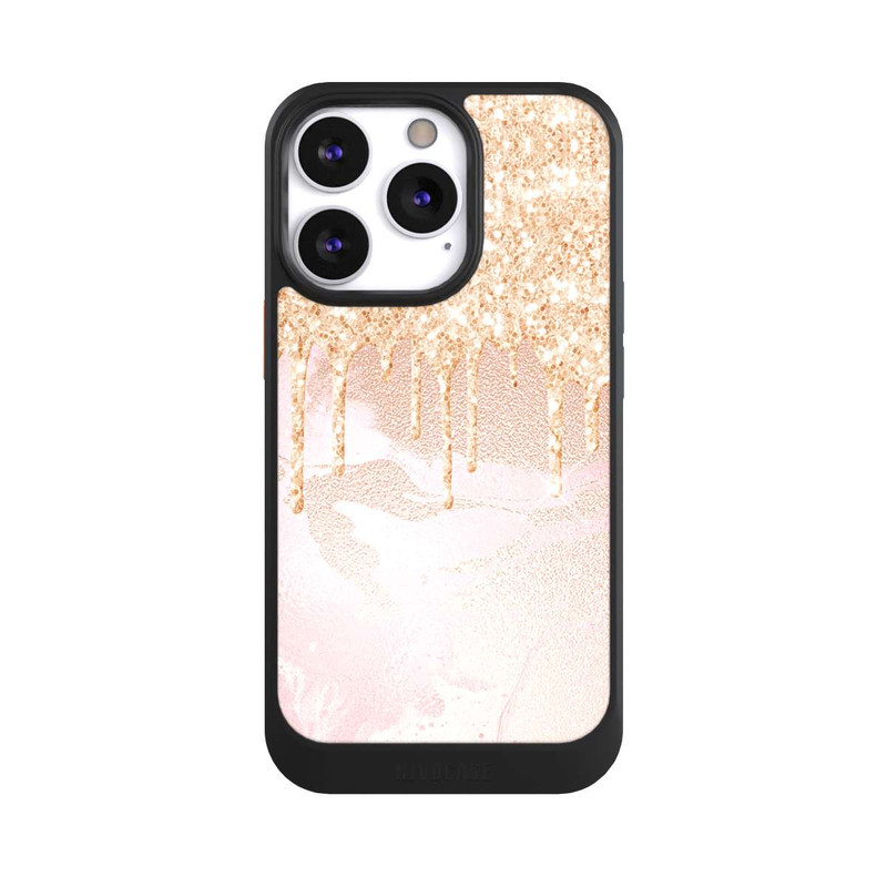iPhone 13 Pro NIVOcore  Roségoldener Glitzer Tropfen Look