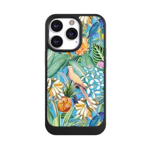 Apple iPhone 13 Pro NIVOcore Perroquets tropicaux sur papier peint bleu