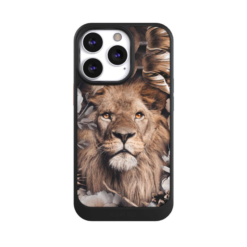 iPhone 13 Pro NIVOcore Löwe Blumenrahmen Beige