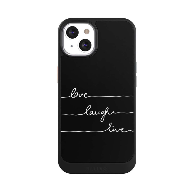 iPhone 13 NIVOcore Love Laugh Live weiß/schwarz