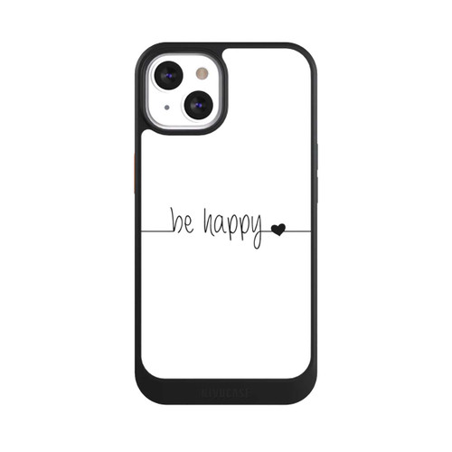 Apple iPhone 13 NIVOcore Be Happy Weisser Hintergrund