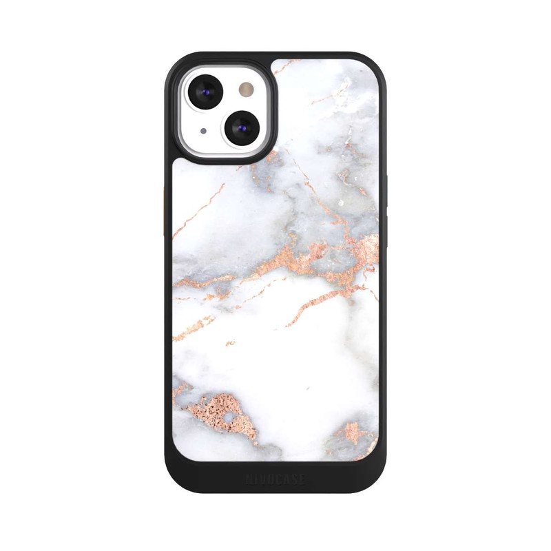 iPhone 13 NIVOcore Marbre Blanc et Doré