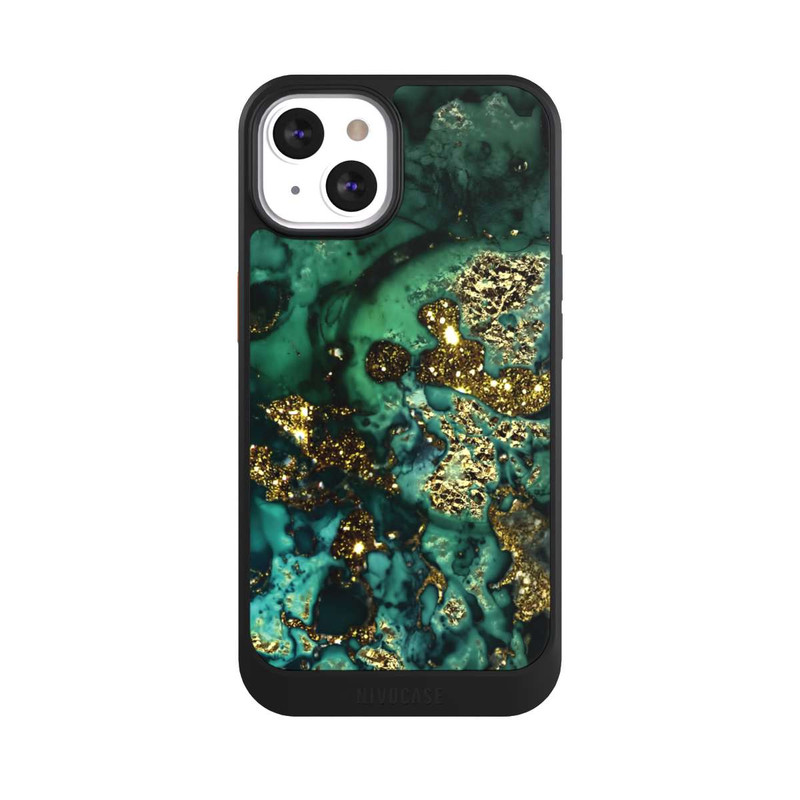 iPhone 13 NIVOcore Cyan Glitter Marble Look