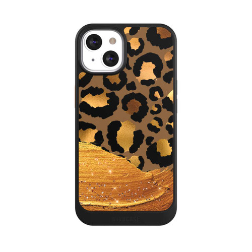 Apple iPhone 13 NIVOcore Dunkelgoldener Leoparden Glitzerlook
