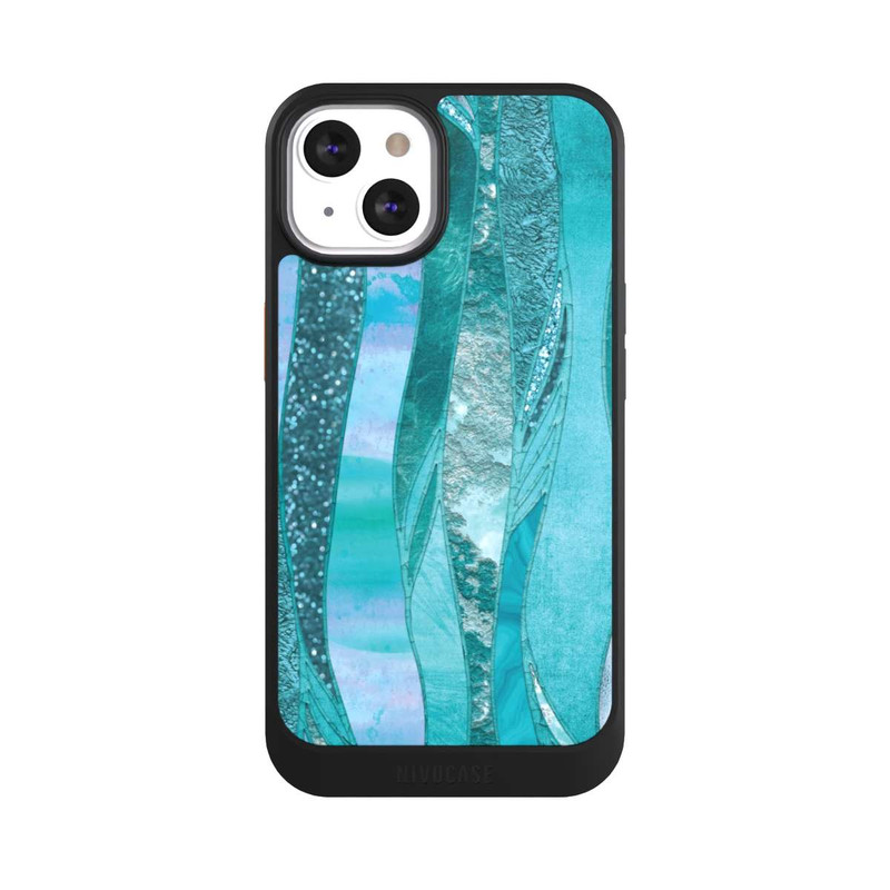iPhone 13 NIVOcore glamouröser Glitzerlook blau