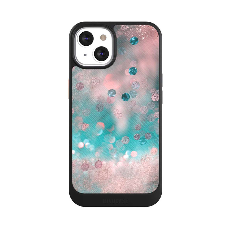 iPhone 13 NIVOcore Türkis-glamouröser Glitzerlook