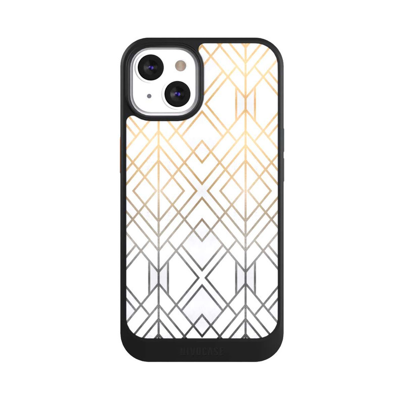 iPhone 13 NIVOcore Imprimé Geo Gold doré et gris