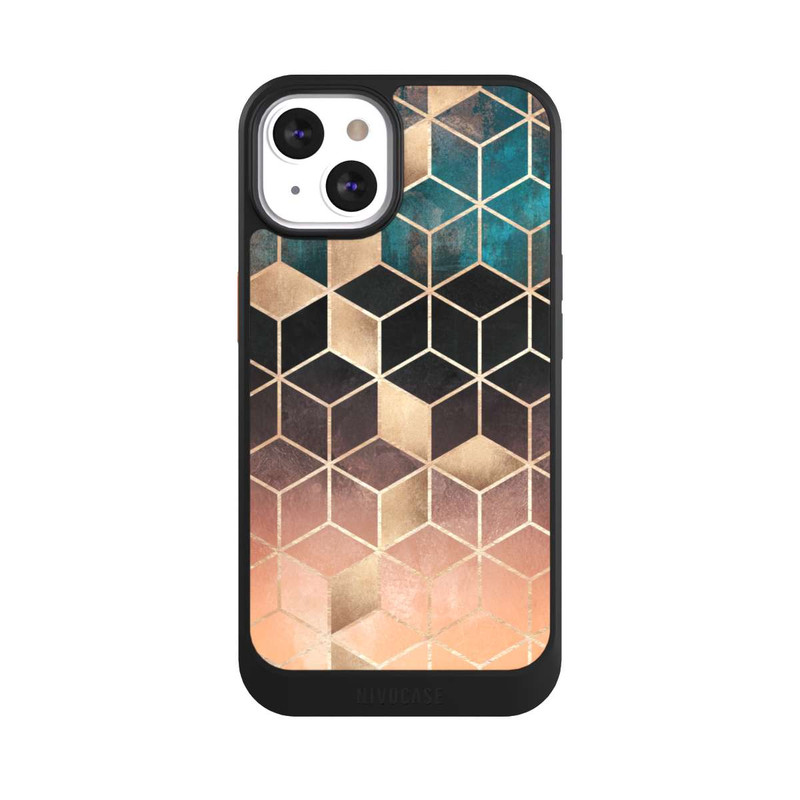 iPhone 13 NIVOcore Ombre Traum Würfel Gold Druck