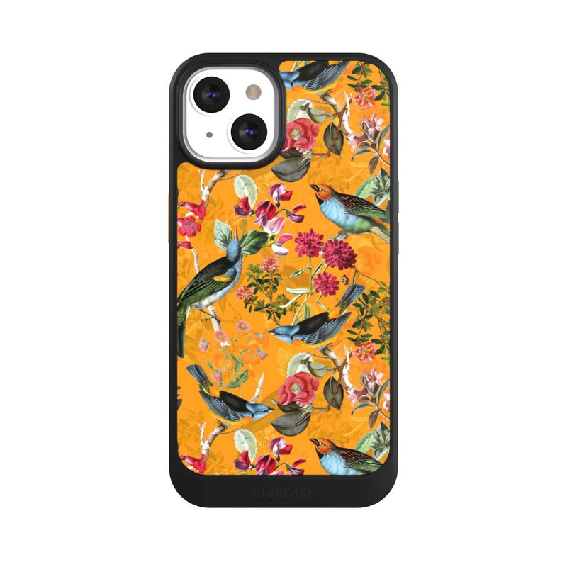 iPhone 13 NIVOcore Tapete mit Vögeln und Blumen