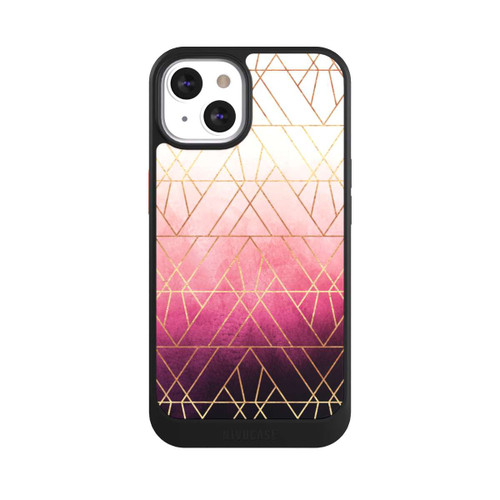Apple iPhone 13 NIVOcore Pink Ombre Dreiecke Golddruck